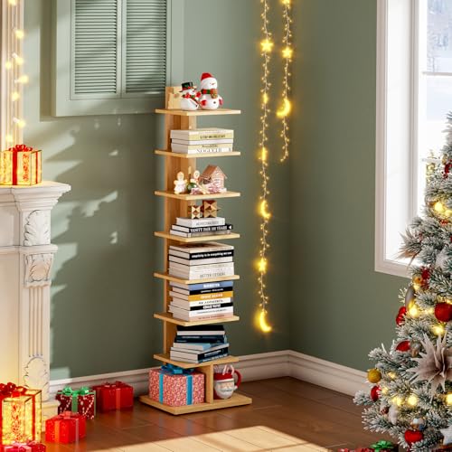 Book Shelf, Narrow Spine Bookshelf, 8-Tier Bookcase for Small Space, view 8