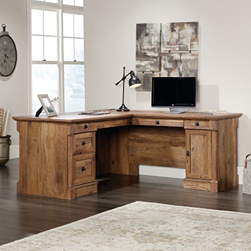 Palladia L Shaped Desk with Drawers, Office Desk with File Cabinet Storage, view 3