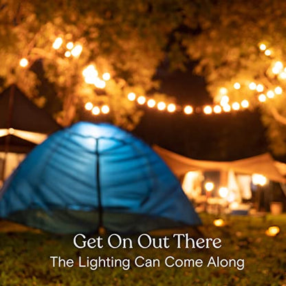 Ambience Pro USB Powered String Lights - 24 Ft Commercial Grade Waterproof String Lights - Outdoor Shatterproof Patio Lights for Camping, Backyard, Porch, Christmas - 1W 12 Bulbs, Warm White