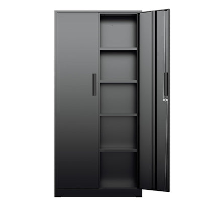 72" Storage Cabinet,2 Locking Doors & 4 Adjustable Shelves,Tall Cabinets,Heavy Duty Steel Cabinet for Home, Office, Warehouse, School (Black)