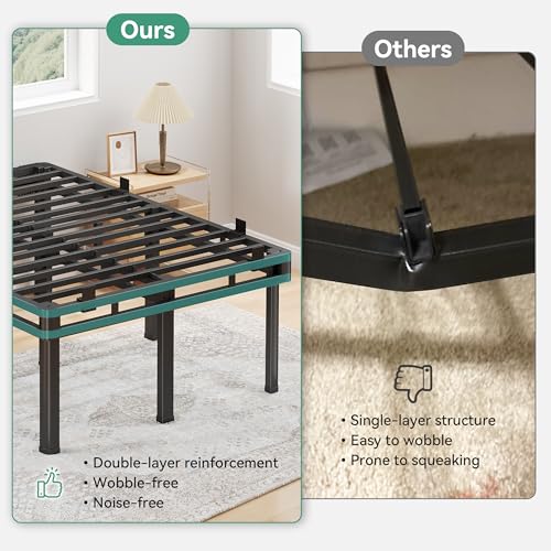 Rounded Leg Cal King Bed Frame with Double Layer Design, view 7