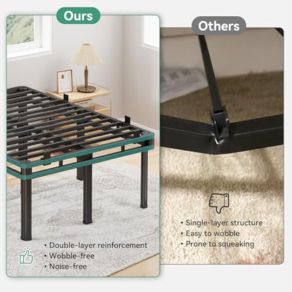 Rounded Leg Cal King Bed Frame with Double Layer Design, view 7