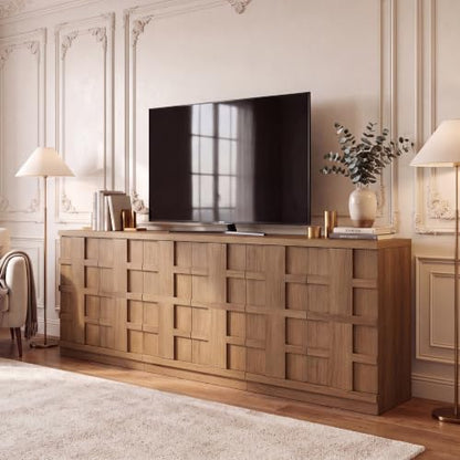 Sideboard Buffet Cabinet with Storage, 93.9”W, Credenza Storage Cabinet, view 7