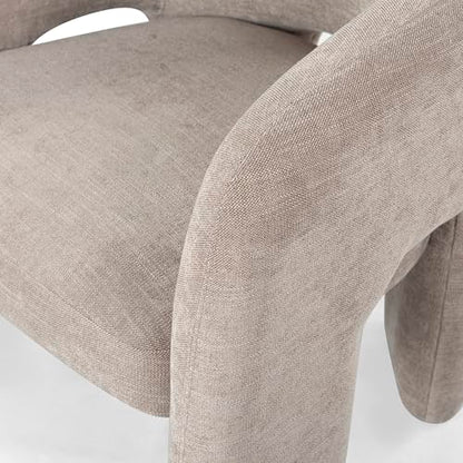 SAFAVIEH Couture Collection Tamlyn Modern Light Brown Performance Fabric Accent Chair (Fully Assembled)