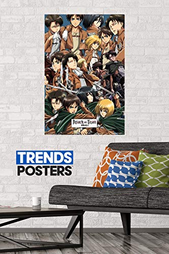 Attack on Titan - Collage Wall Poster, 22.375" x 34", Poster & Mount Bundle