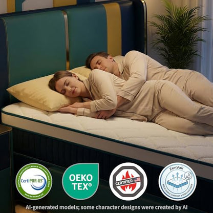 Twin Mattress, 12 Inch Medium Firm Hybrid Memory Foam Bed in a Box, view 4