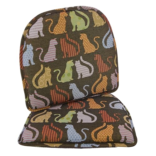 Raindrop The Gripper Non Slip Chair Cushions, Soft & Comfortable Seat Pad, Sitting Pillow for Kitchen, Dining or Office, 2 Count (Pack of 1), Cats