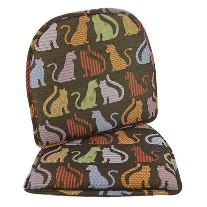 Raindrop The Gripper Non Slip Chair Cushions, Soft & Comfortable Seat Pad, Sitting Pillow for Kitchen, Dining or Office, 2 Count (Pack of 1), Cats