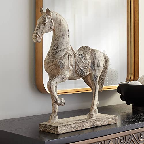 Rustic Horse 15 1/4" High Stone Finish Cast Resin Statue