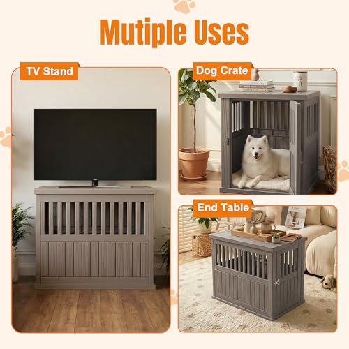 43 Inch Large Dog Crate Furniture, Indoor Dog Kennel, Puppy Pet House, view 4