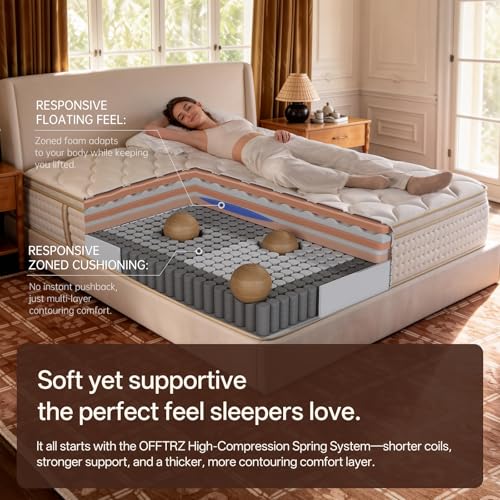 12 Inch King Size Mattress | The Feel Most Sleepers Prefer King Mattress Hybrid | Contouring Memory Foam Comfort & Balanced Support for Back and Side Sleepers – Medium-Firm (King, 12, 12, Inches)