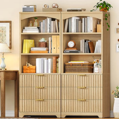 63.3" Tall Bookshelf, Bookshelves and Bookcases with Drawers, view 6