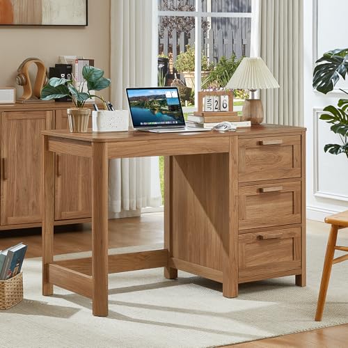 48-Inch Farmhouse Home Office Desk with 3 Drawers,Brown, view 6