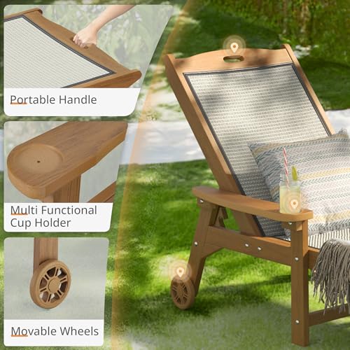 Chaise Lounge Chair, HDPS & HDPE Wicker Material, view 7