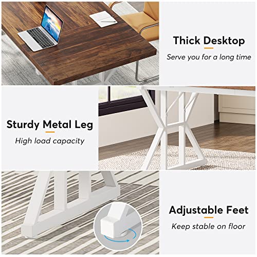 70.8-Inch Executive Desk, Large Computer Office Desk Workstation, view 6