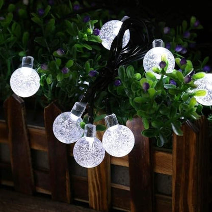 Solar String Lights Outdoor, 56ft 100 LED Globe String Light with 8 Mode, Waterproof Crystall Ball Lights Solar Patio Lights for Garden, Lawn, Patio, Gazebo, Yard, Outdoor Decor - Cool White