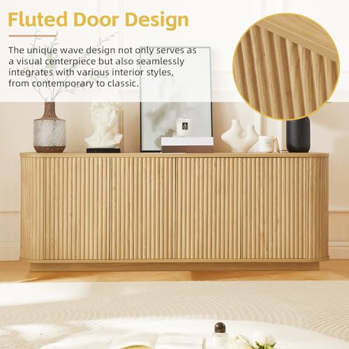 Fluted TV Stand for TVs Up to 75 Inch, view 6