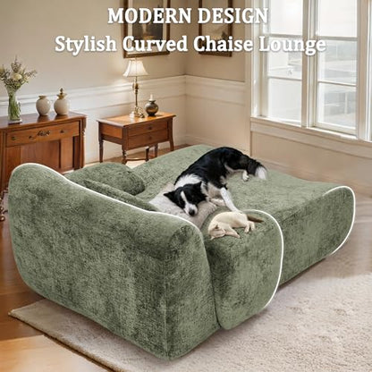 66 Inches Oversized Chaise Lounge Indoor with Lumbar Pillow, view 4