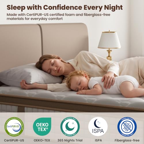 Queen Mattress 12 Inch, Cooling Hybrid Mattress Queen Size in a Box, view 7