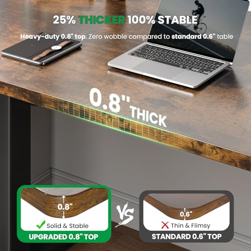Electric Standing Desk Adjustable - 63 x 24 Inch Sit Stand up Desk with 0.8 Inch Thick Tabletop - Adjustable Height Table with 3 Memory Preset, Cable Management for Home Office