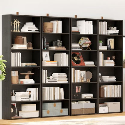 Bookshelves and Bookcases Set of 2 Floor Standing 6 Tiers Display Storage Shelves 70 in Tall Bookcase Home Decor Furniture for Home Office, Living Room, Bed Room