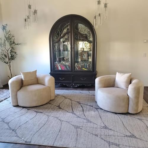 Mellow Tight Curved Back Accent Chairs Set of 2, Velvet Sofa