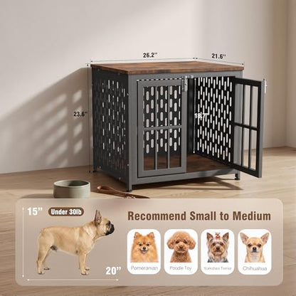 Heavy Duty 26 Inch Indestructible Furniture Dog Crate for High Anxiety Dogs, view 7