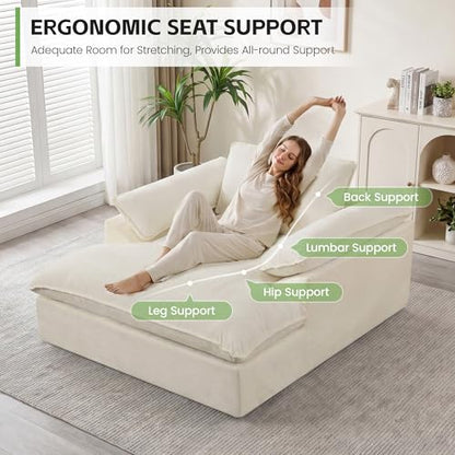 69" Oversized Boneless Chaise Lounge Chair Indoor, view 6