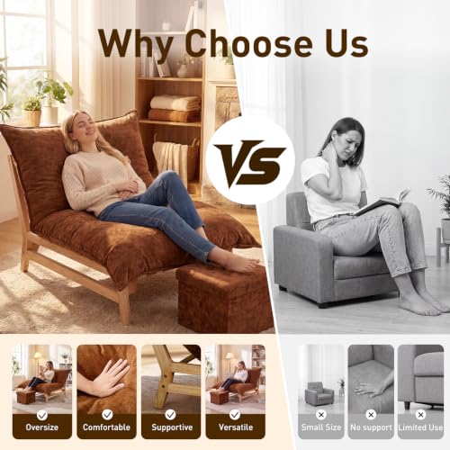 Oversized Lounge Accent Chair with Backrest, 49.4" Sofa Chair with Ottoma, view 6