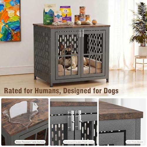 Heavy Duty 26 Inch Indestructible Furniture Dog Crate for High Anxiety Dogs, view 5
