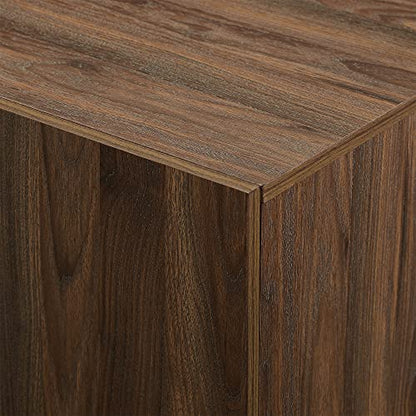 Liss Contemporary 4-Door Minimalist Sideboard 70 Inch Dark Walnut