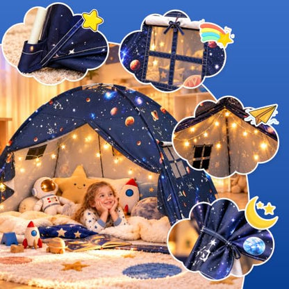 Twin Bed Toddler Canopy Tent for Kids, Space Galaxy Kids Indoor Sleep Tents, view 8