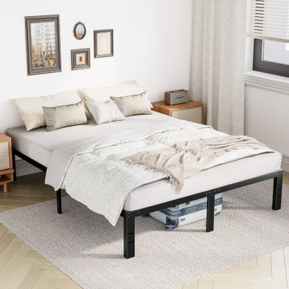 Heavy Duty Black Metal Bed Frame with Storage, view 5