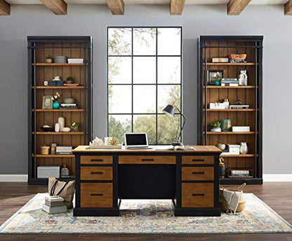 Fully Assembled Aged Ebony Toulouse 6 Shelves Bookcase