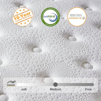 Full Mattress 12 Inch, Hybrid Spring Mattress, Medium Firm, view 5