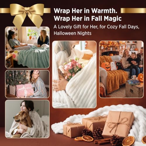 GentleSoft White Throw Blanket for Couch, view 4