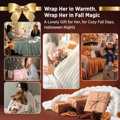 GentleSoft White Throw Blanket for Couch, view 4