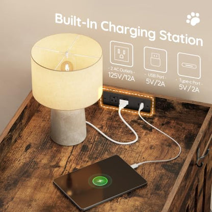 31.5''Dog Crate Furniture with Charging Station, Pet Crate End Table, view 5