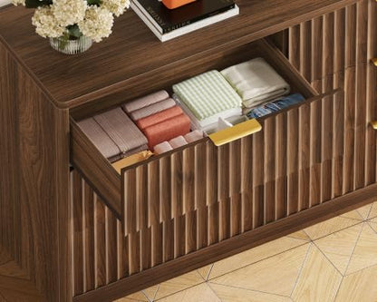 Fluted 6 Drawer Dresser for Bedroom, view 7