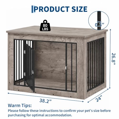 38" Furniture-Style Wooden Dog Crate End Table, view 7