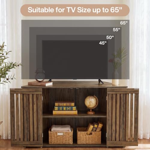 53" Farmhouse Corner TV Stand with Storage for TVs up to 65 Inch, view 5