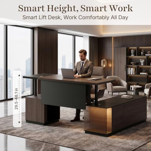 Reversible 83.6" L-Shaped Electric Executive Standing Desk, view 4