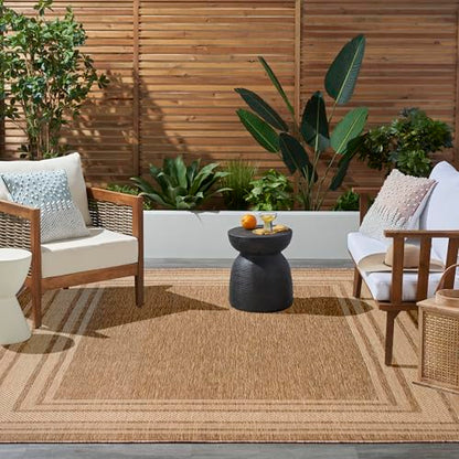 Home Horizon Indoor/Outdoor Natural 8' x 10' Area Rug - Easy Clean, Non Shedding, Bed Room, Living Room, Dining Room, Kitchen (8' x 10')