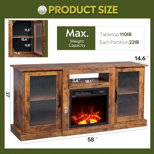 Fireplace TV Stand for 65" TV, view 3