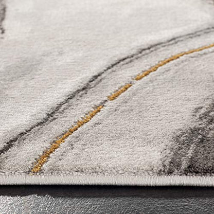 SAFAVIEH Craft Collection Area Rug - 5'3" x 7'6", Grey & Gold, Modern Abstract Design, Non-Shedding & Easy Care, Ideal for High Traffic Areas in Living Room, Bedroom (CFT819F)