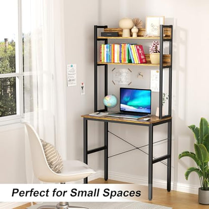 Small Desk with Shelves, Computer Desk with Hutch, 31", view 7
