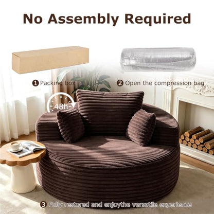 Oversized Round Chaise Longue Chair Indoor, view 7
