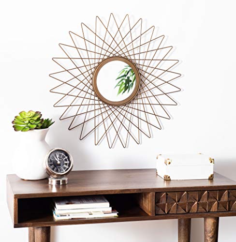 SAFAVIEH Home Bilsons Gold Sunburst Round 23-inch Decorative Accent Mirror