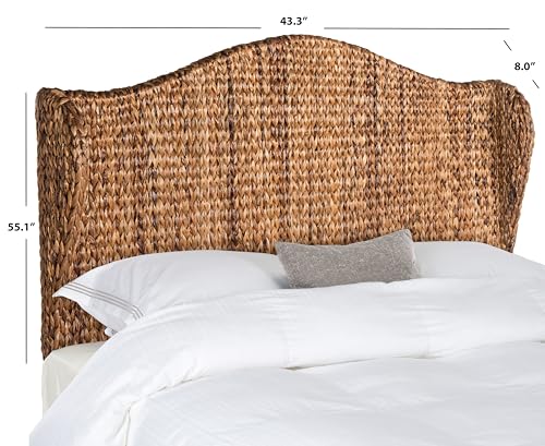 SAFAVIEH Furniture - Nadine Banana Leaf Full Headboard - Brown - Solid Wood - Coastal Woven Design - Ideal for Bedroom (SEA8029B-F)
