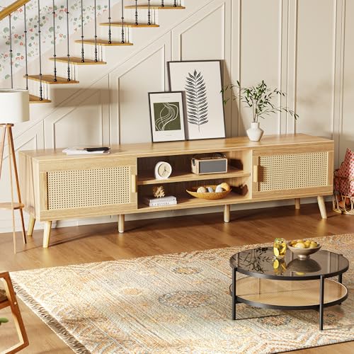 70.9 Inch Boho TV Stand for 75 Inch TV, view 3
